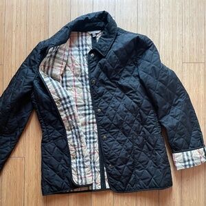 Burberry Black quilted jacket. Great condition. Size Medium